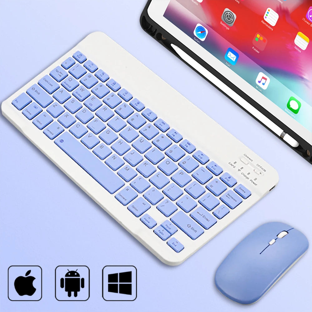 Multicolor Wireless Keyboard Universal Mobile Phone Tablet & Mouse Mini Bluetooth Keyboard Ipad