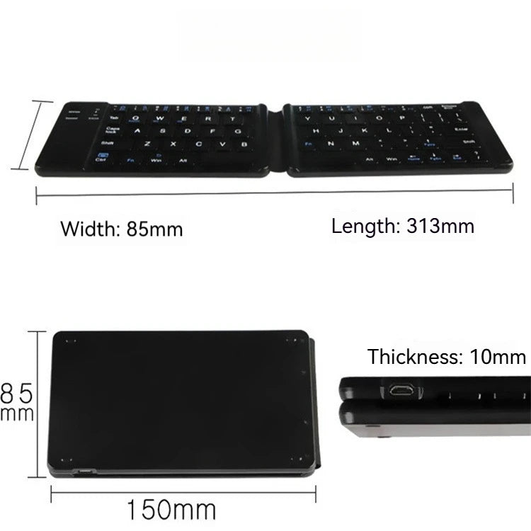 Dual Folding Bluetooth Keyboard for Mobile PhonesipadTablet PC Mini Portable Ultra-Thin Office Silent