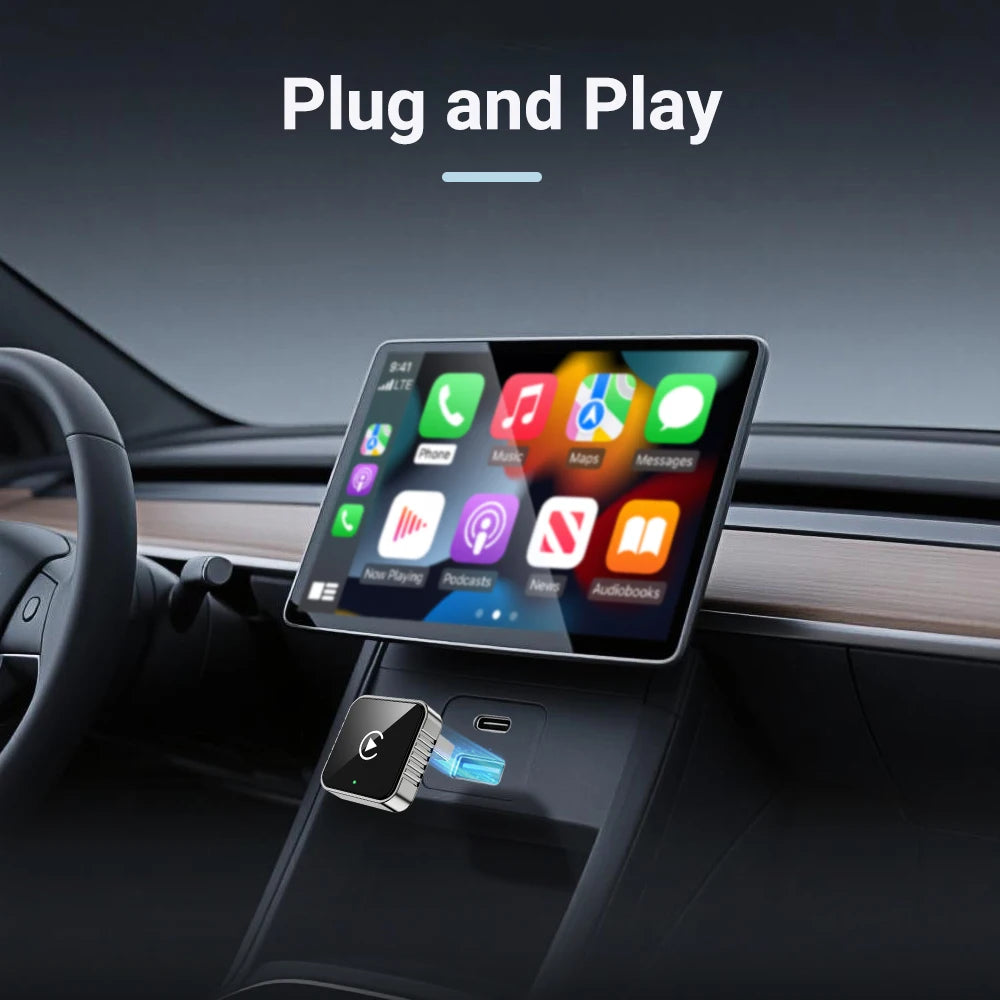 XUDA 2 in 1 Wired to Wireless CarPlay Android Auto Adapter for OEM Car Stereo With USB Dongle
