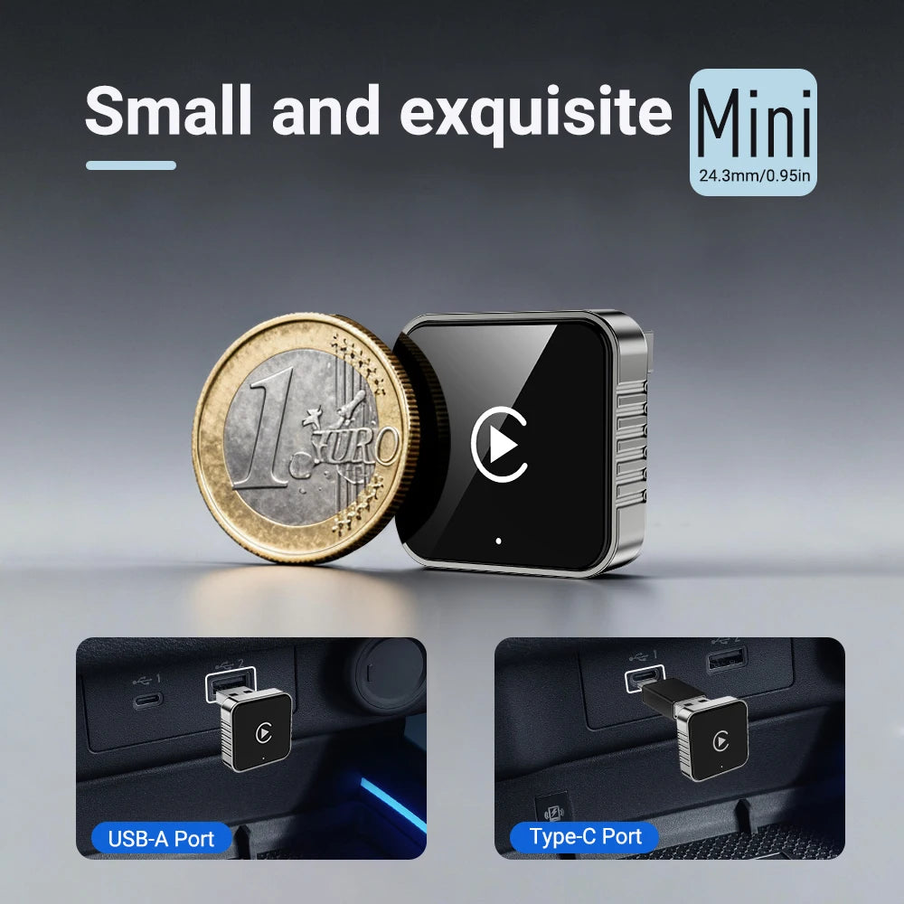 XUDA 2 in 1 Wired to Wireless CarPlay Android Auto Adapter for OEM Car Stereo With USB Dongle