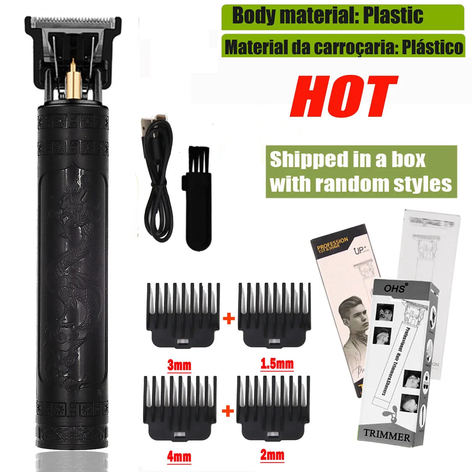 Professional Wireless Hair Clipper for Men Trimmer Set Beard Grooming Kit