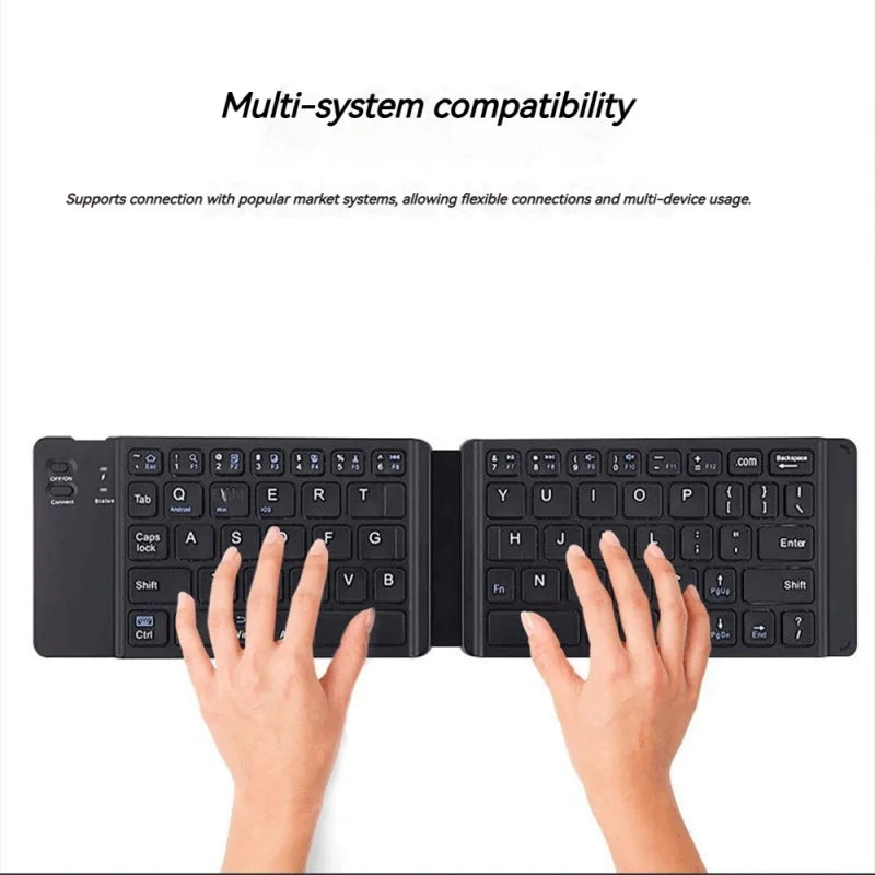 Dual Folding Bluetooth Keyboard for Mobile PhonesipadTablet PC Mini Portable Ultra-Thin Office Silent