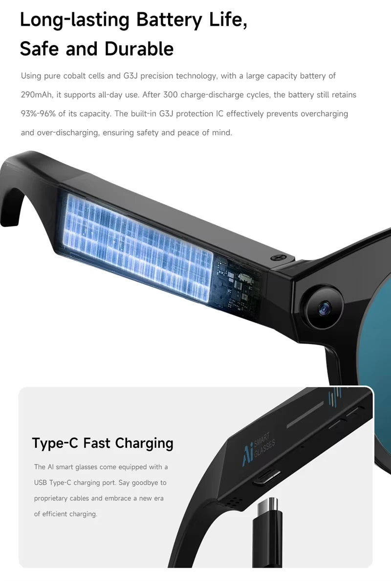 8K AI Smart Camera Glasses