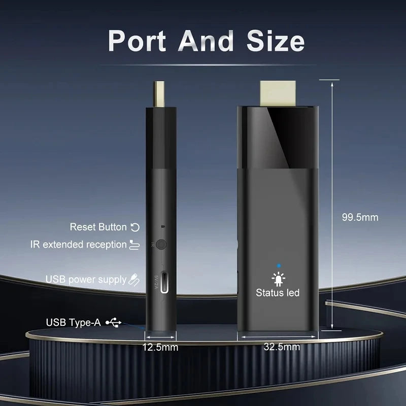 ATV Mini Q12 TV Stick Android 14 Smart TV Box Allwinner H313 8K Video AV1 Ram 4GB 8GB Rom 64GB 128GB Media Player Google Voice