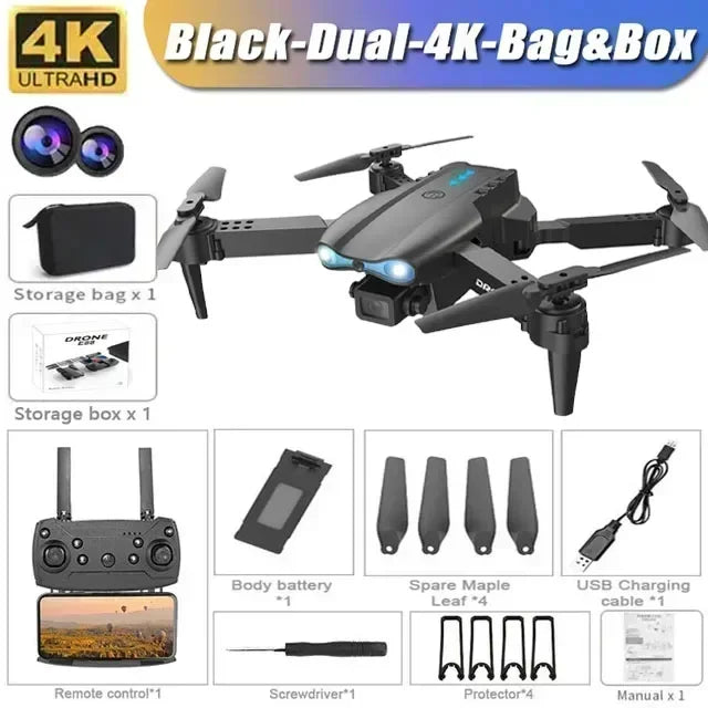 E99Pro RC Drone 4K Professinal Wide Angle Dual HD Camera Foldable RC Helicopter 5G WIFI FPV