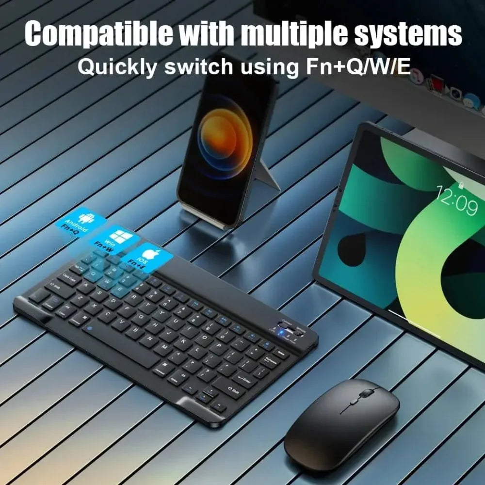 Bluetooth Keyboard for iPad 10th Generation iPad Pro 13 12 11 10 9 8 7 Inch iPad Air 13 11th iPad Mini Samsung Xiaomi Tablets