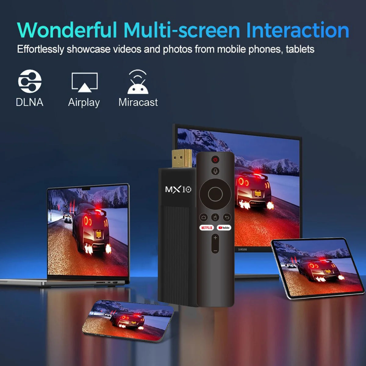 MX10-F3 TV Stick 4K Android 11 Allwinner H313 2.4G & 5G Wifi 2GB 16GB