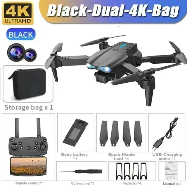 E99Pro RC Drone 4K Professinal Wide Angle Dual HD Camera Foldable RC Helicopter 5G WIFI FPV