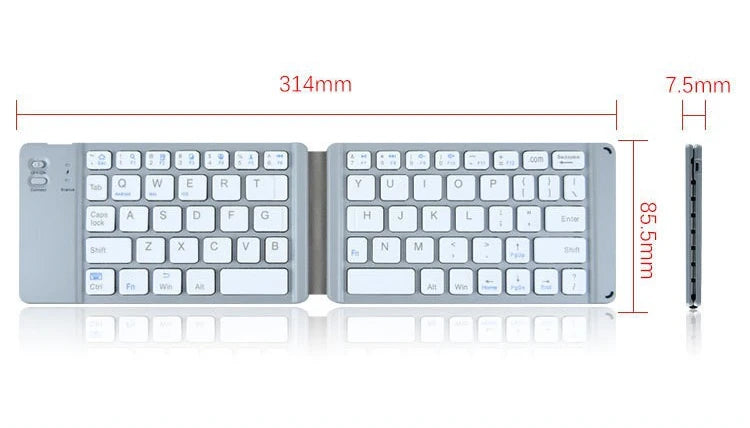 Dual Folding Bluetooth Keyboard for Mobile PhonesipadTablet PC Mini Portable Ultra-Thin Office Silent