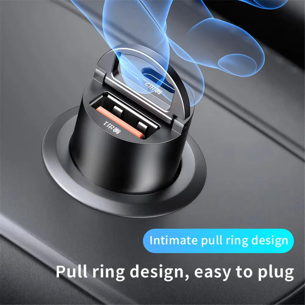 100W/200W QC3.0 PD Mini Car Charger 12-24V Lighter Fast Charging Car USB Type C Charger for Samsung iPhone Power