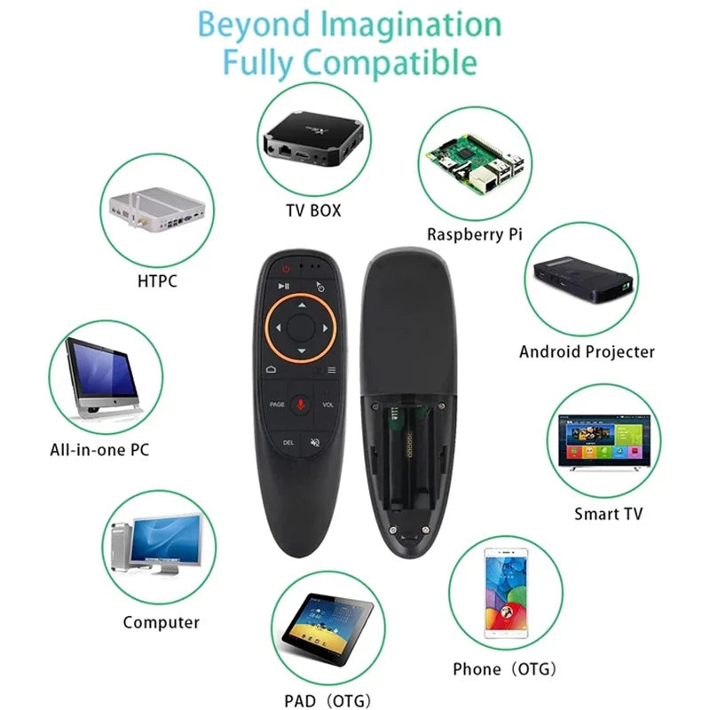 G10S Pro BT Voice Remote Control 2.4G Wireless Air Mouse with Gyroscope IR Learning for Android TV Box PC
