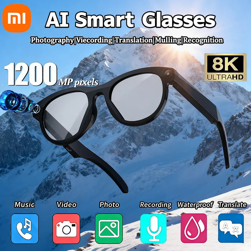 8K AI Smart Camera Glasses