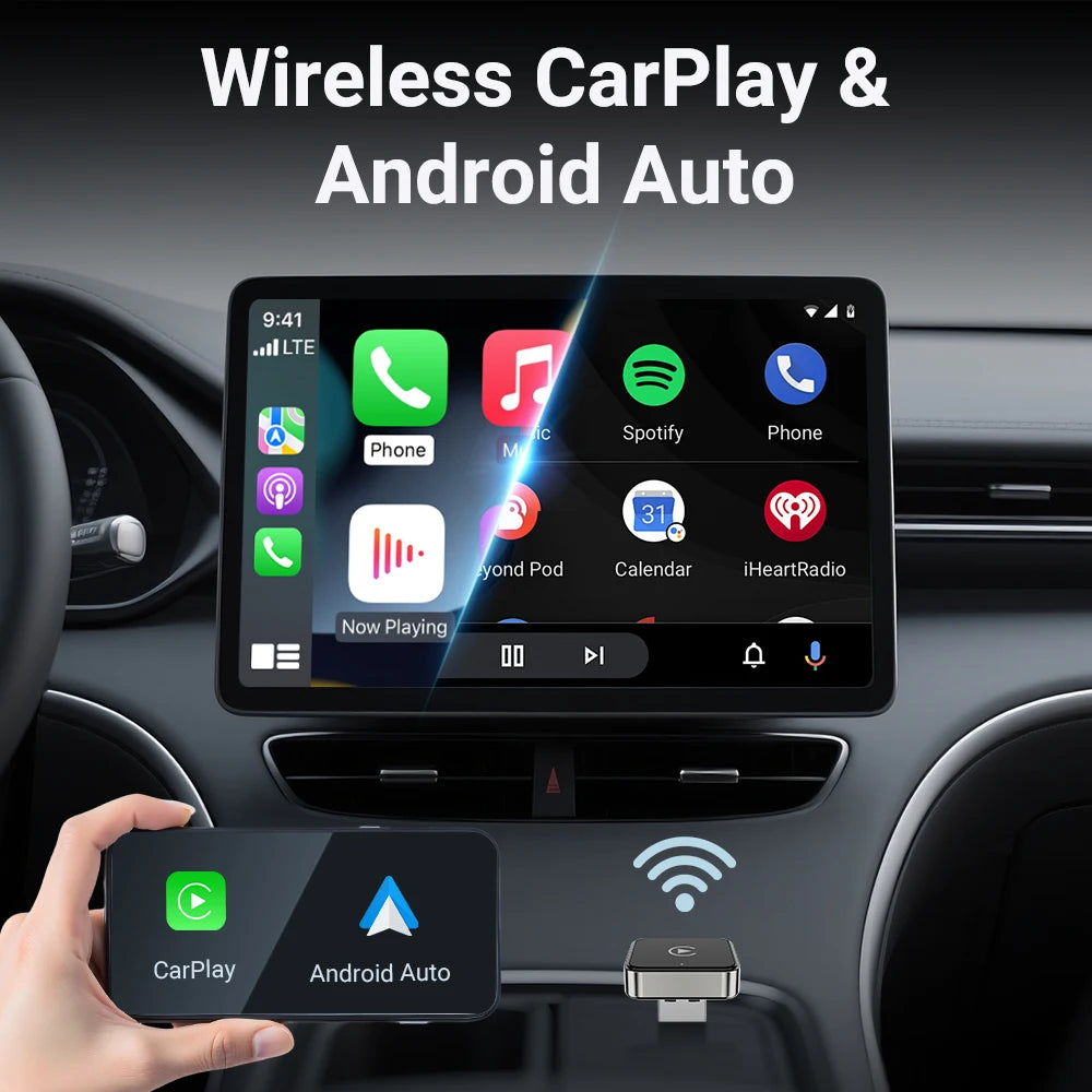 XUDA 2 in 1 Wired to Wireless CarPlay Android Auto Adapter for OEM Car Stereo With USB Dongle