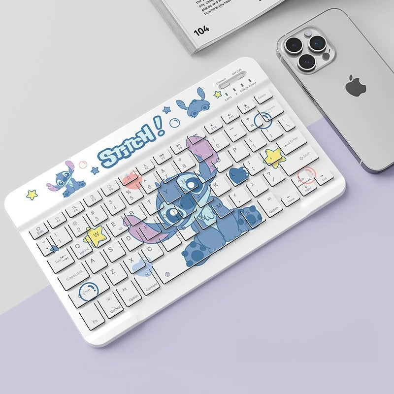 Stitch POOH Wireless Keyboard for IPad Tablet Cute Cartoon Donald Duck Rechargeable Keyboards Mini Portable Keyboard