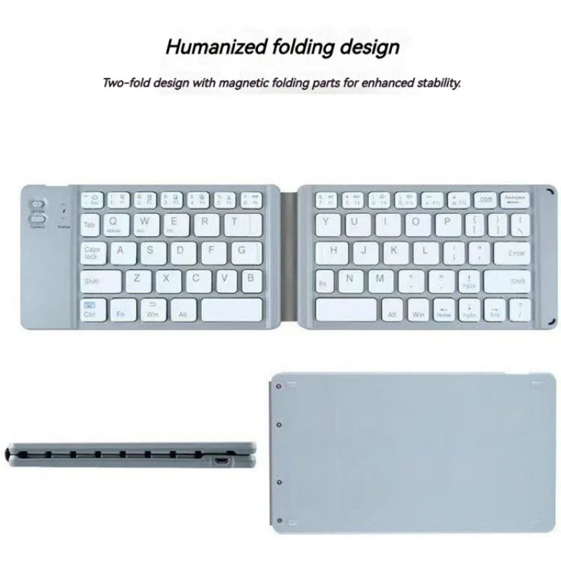 Dual Folding Bluetooth Keyboard for Mobile PhonesipadTablet PC Mini Portable Ultra-Thin Office Silent